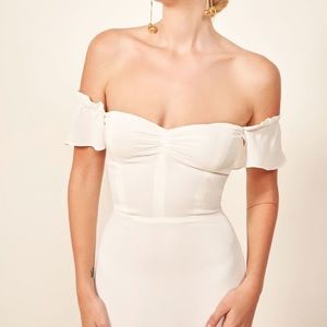 Reformation Butterfly Dress (White, Size 2)